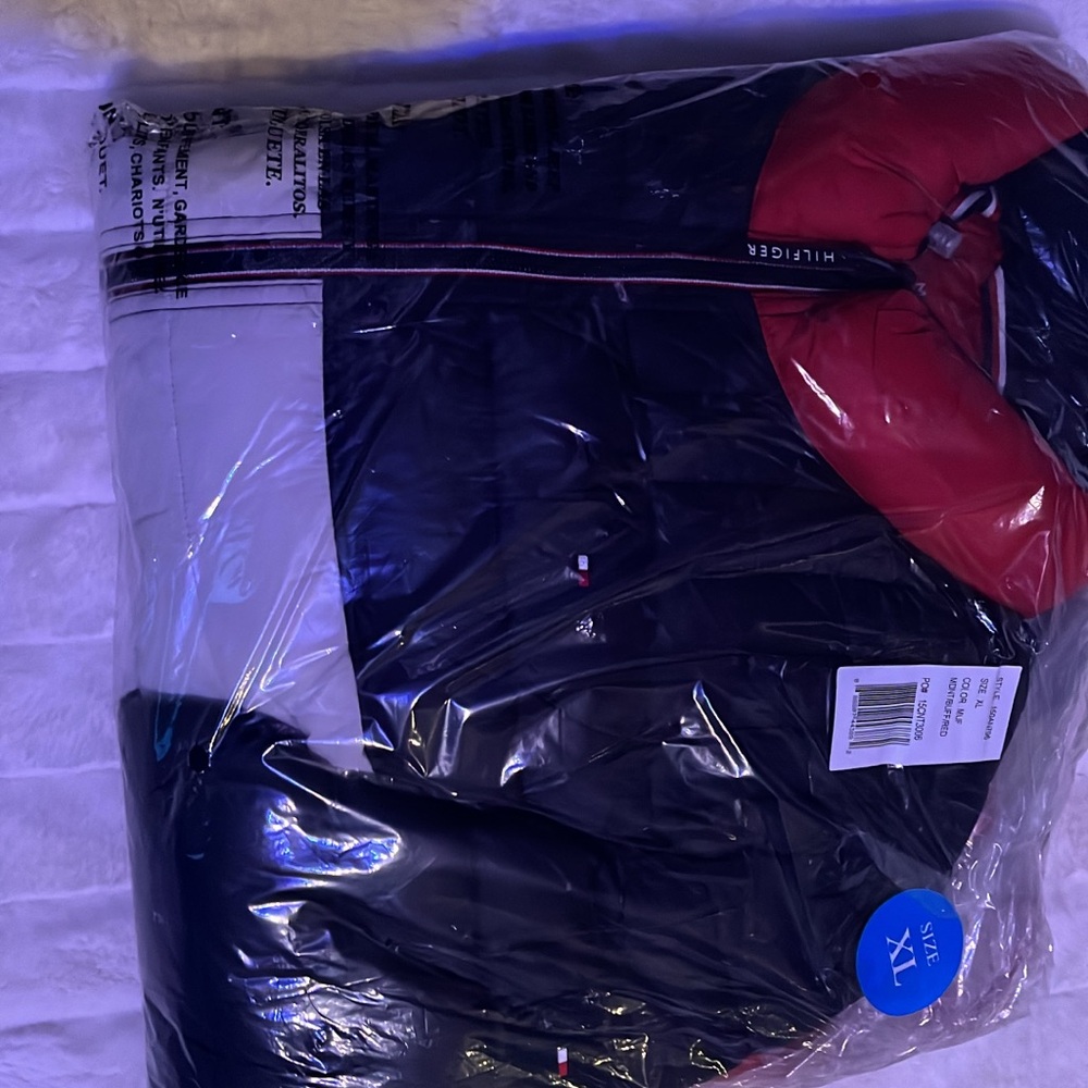 Tommy Hilfiger Red and Navy Puffer Jacket